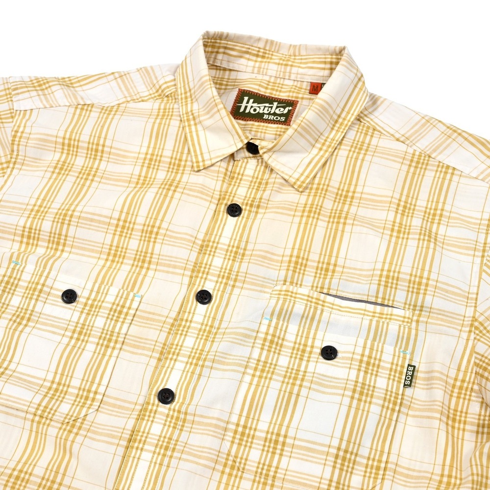 Howler Brothers Aransas Short Sleeve Shirt Yellow Plaid Mens Medium‎ Outdoor